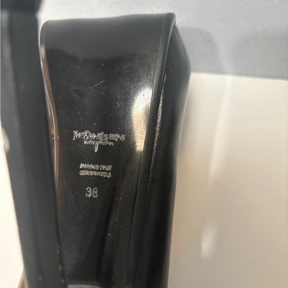 Yves Saint Laurent Black Leather Heels - Picture 5 of 5